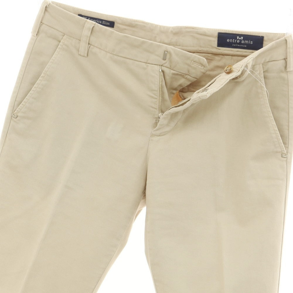 【SALE10%OFF/返品不可】【中古】アントレアミ ENTRE AMIS ストレッチ コットン カジュアルスラックスパンツ ベージュ【 サイズ30 】【 状態ランクC 】【 メンズ 】