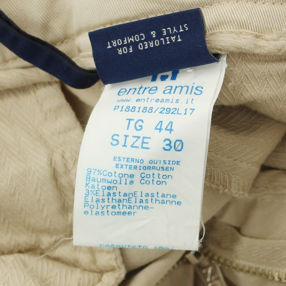 【SALE10%OFF/返品不可】【中古】アントレアミ ENTRE AMIS ストレッチ コットン カジュアルスラックスパンツ ベージュ【 サイズ30 】【 状態ランクC 】【 メンズ 】