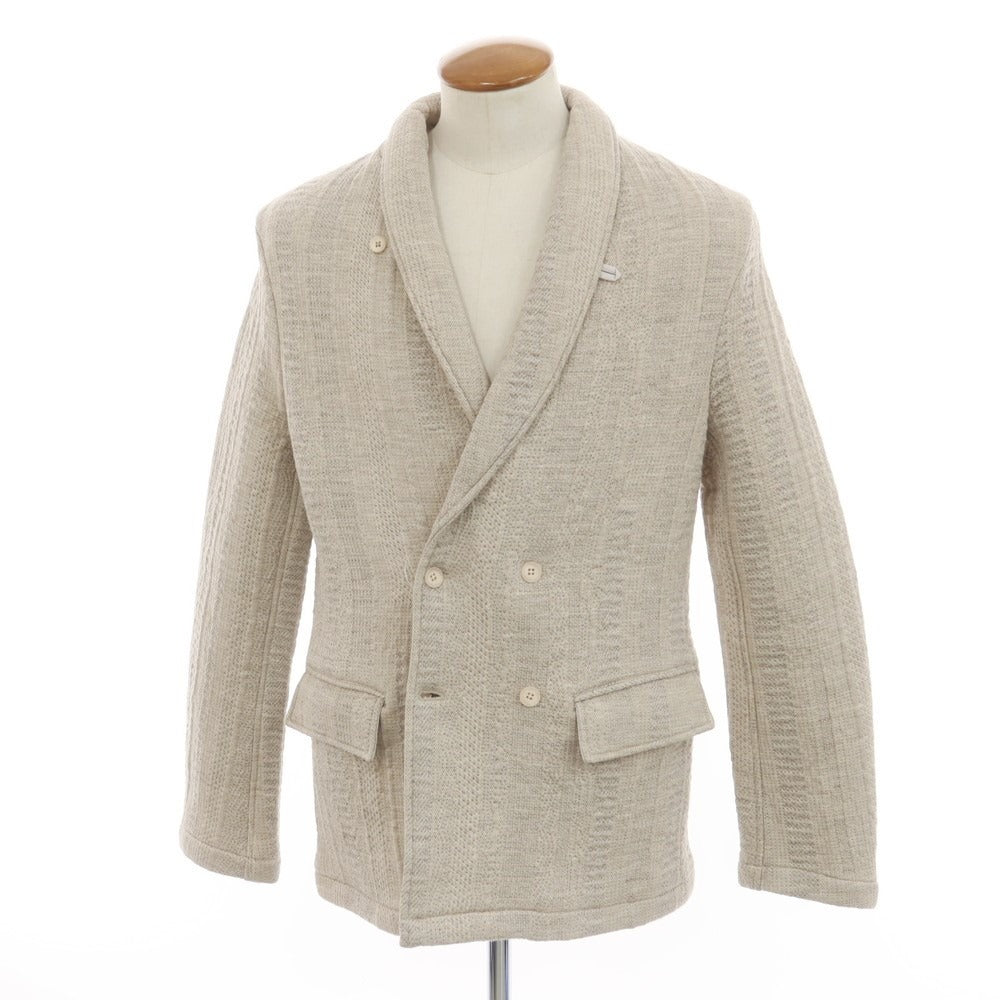 【中古】シーオール SEEALL コットン系 ショールカラー ニットジャケット グレージュ【 記載なし (M位) 】【 状態ランクA 】【 メンズ 】