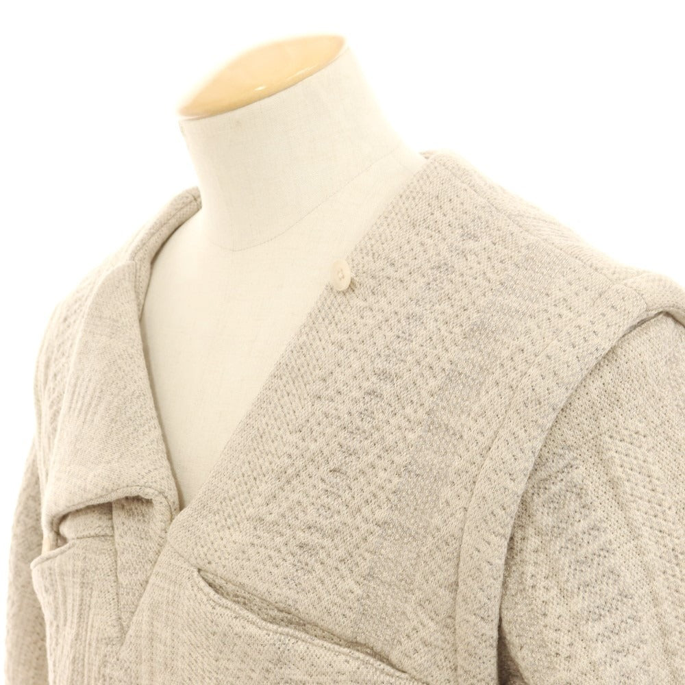 【中古】シーオール SEEALL コットン系 2way プルオーバー ニットジャケット ベージュxライトグレー【 38(紙タグ参照) 】【 状態ランクA 】【 メンズ 】