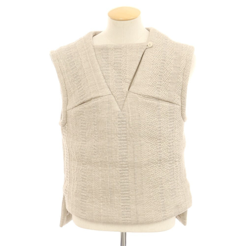 【中古】シーオール SEEALL コットン系 2way プルオーバー ニットジャケット ベージュxライトグレー【 38(紙タグ参照) 】【 状態ランクA 】【 メンズ 】