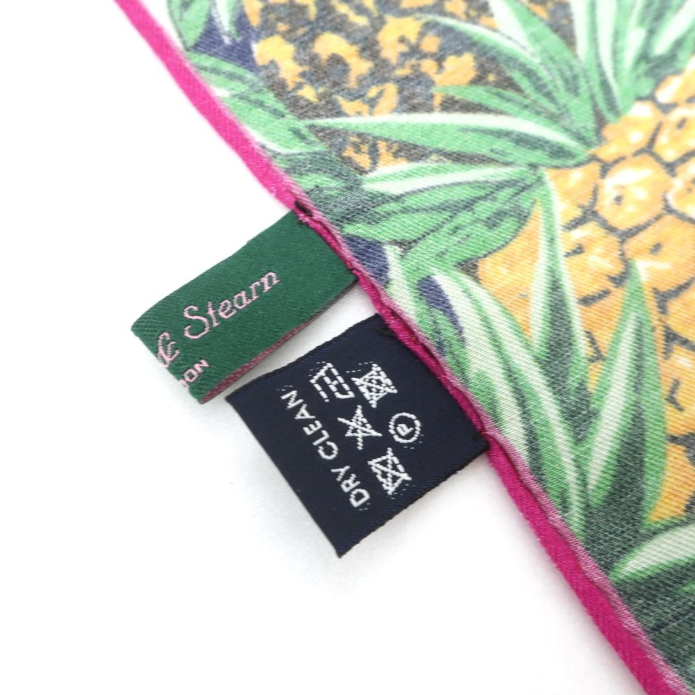 【中古】シーワード& スターン seaward&stearn コットンシルク ポケットチーフ ネイビーxグリーン【 状態ランクA 】【 メンズ 】