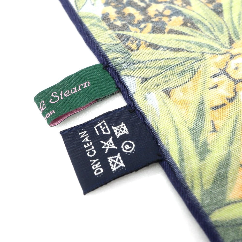 【中古】シーワード& スターン seaward&stearn コットンシルク ポケットチーフ ライトブルーxブラウン【 状態ランクB 】【 メンズ 】