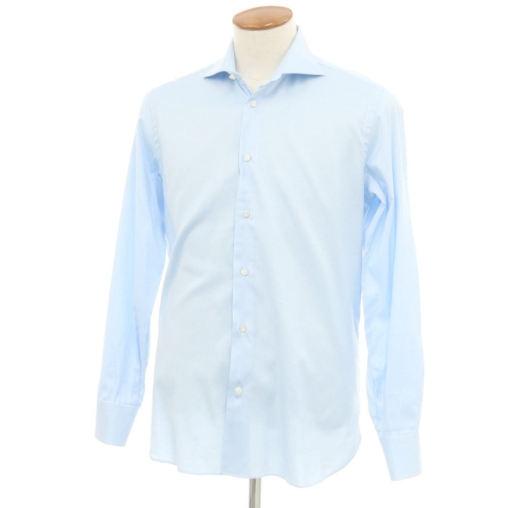 【中古】ボリエッロ BORRIELLO コットン ホリゾンタルカラー ドレスシャツ ライトブルー【 40 】【 状態ランクB 】【 メンズ 】