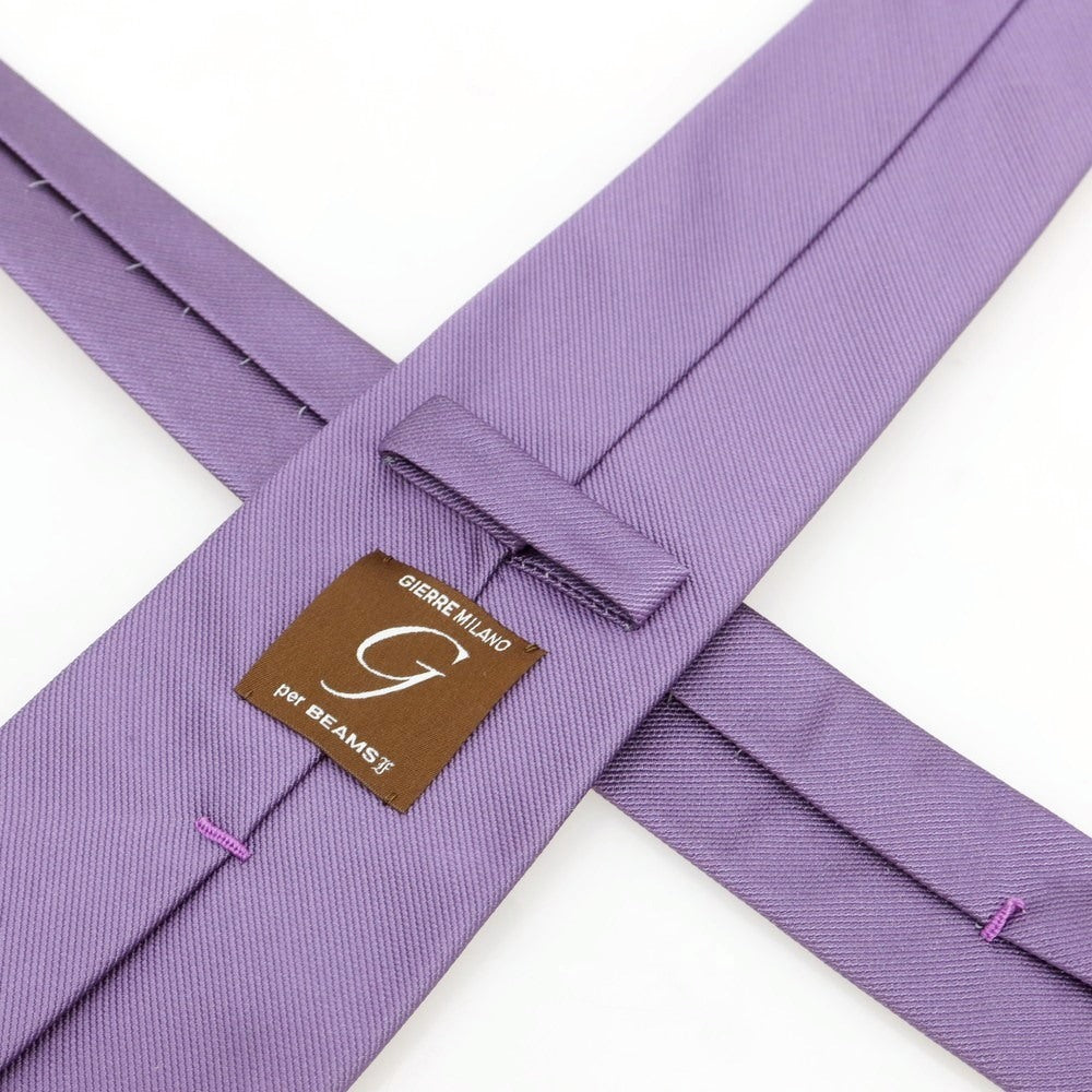 【中古】ジエレ GIERRE BEAMS F別注 シルクコットン 無地ネクタイ ライトパープル【 状態ランクB 】【 メンズ 】