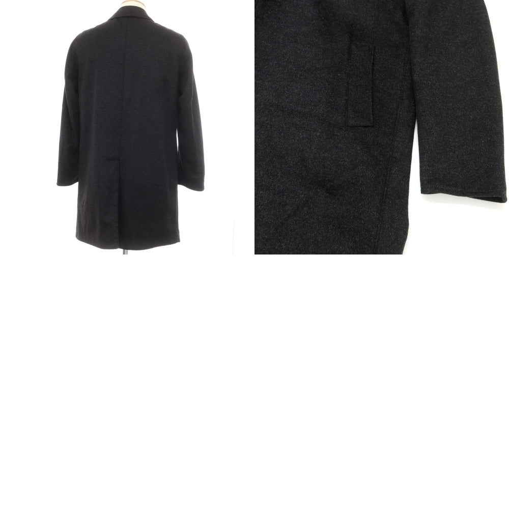 【中古】リングヂャケット RING JACKET リバーシブル ウールカシミヤ ステンカラーコート ブラックxチャコールグレー【 44 】【 状態ランクB 】【 メンズ 】