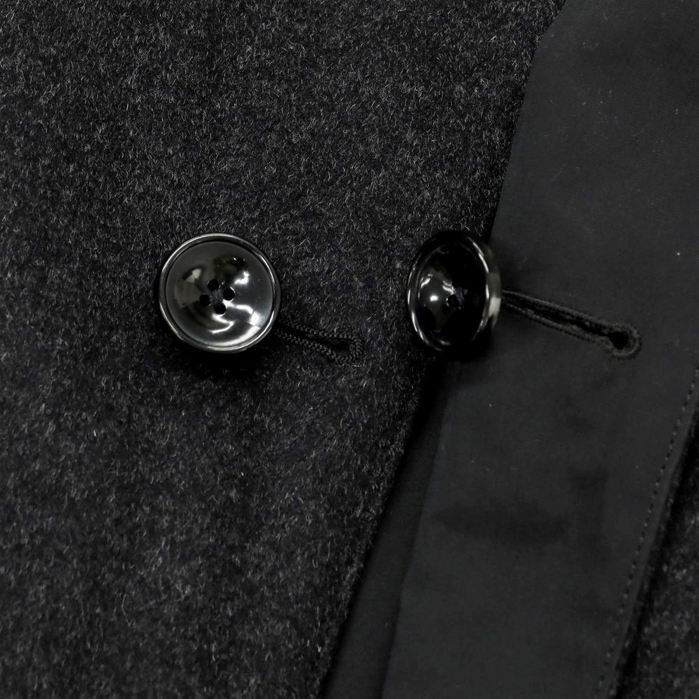 【中古】リングヂャケット RING JACKET リバーシブル ウールカシミヤ ステンカラーコート ブラックxチャコールグレー【 44 】【 状態ランクB 】【 メンズ 】