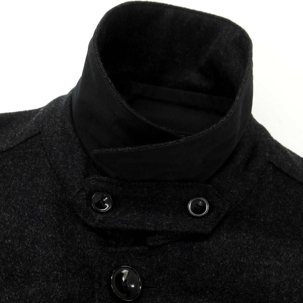 【中古】リングヂャケット RING JACKET リバーシブル ウールカシミヤ ステンカラーコート ブラックxチャコールグレー【 44 】【 状態ランクB 】【 メンズ 】