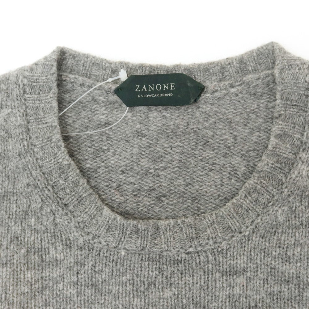 【中古】ザノーネ ZANONE ウール クルーネック プルオーバーニット グレー【 46 】【 状態ランクC 】【 メンズ 】