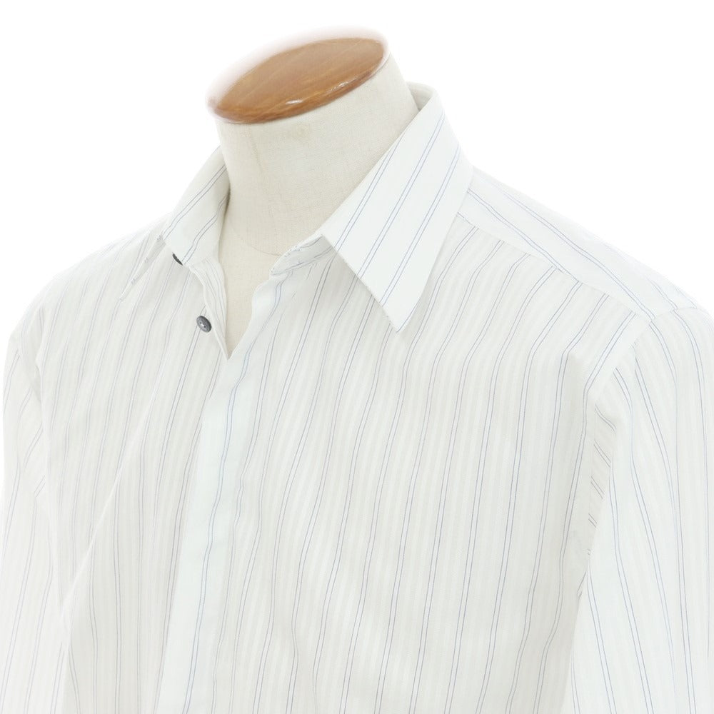 【中古】ドルチェアンドガッバーナ DOLCE&GABBANA コットン ストライプ ドレスシャツ ホワイトxブルー【 39 】【 状態ランクC 】【 メンズ 】