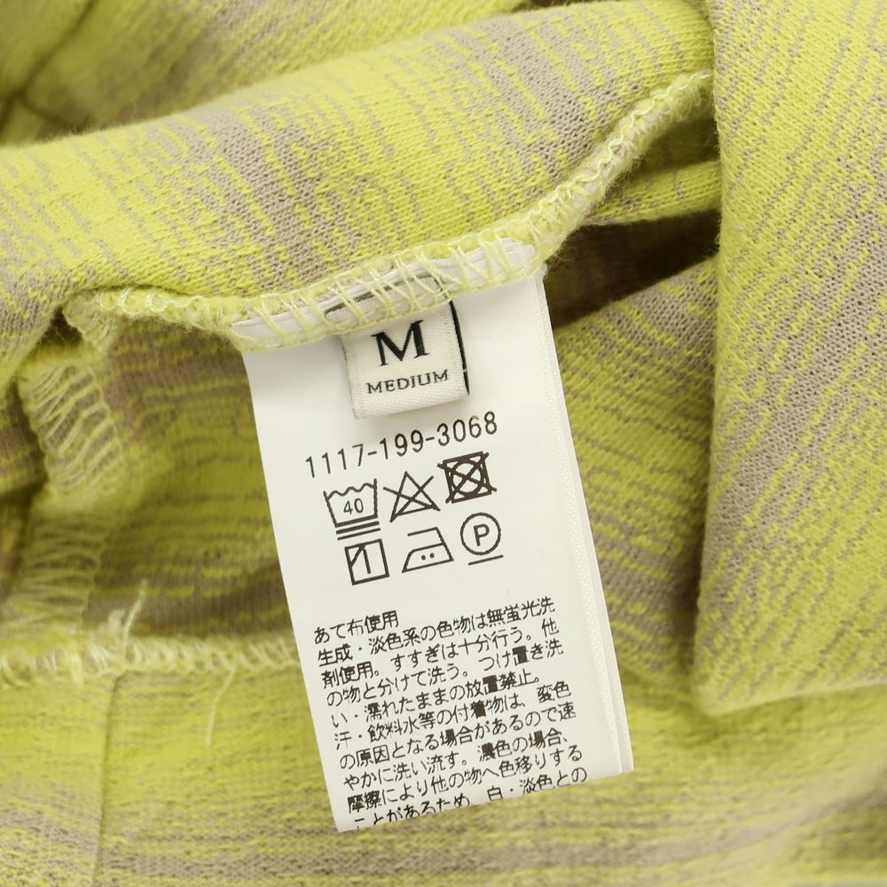 【中古】ユナイテッドアローズ UNITED ARROWS コットンポリエステル オンブレ ボーダー クルーネック 半袖Tシャツ イエローxグレージュ系【 M 】【 状態ランクB 】【 メンズ 】
