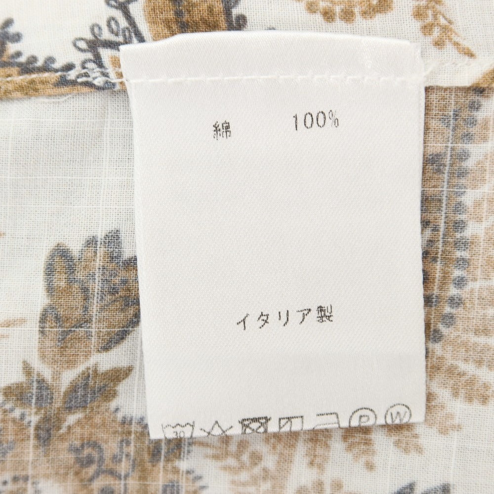 【中古】フィナモレ Finamore コットン オープンカラー カジュアルシャツ ホワイトxブラウン【 XS 】【 状態ランクB 】【 メンズ 】