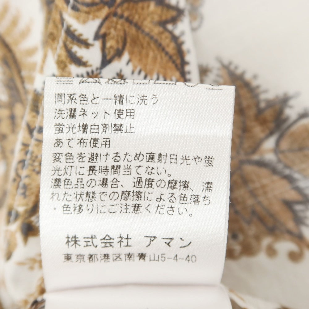 【中古】フィナモレ Finamore コットン オープンカラー カジュアルシャツ ホワイトxブラウン【 XS 】【 状態ランクB 】【 メンズ 】