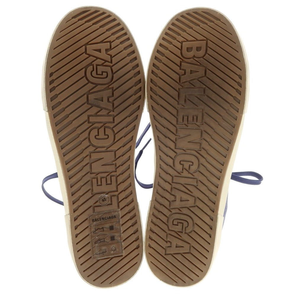 【中古】【未使用】バレンシアガ BALENCIAGA PARIS ヴィンテージ加工 ハイカットスニーカー ネイビー【 27.5cm 】【 状態ランクS 】【 メンズ 】