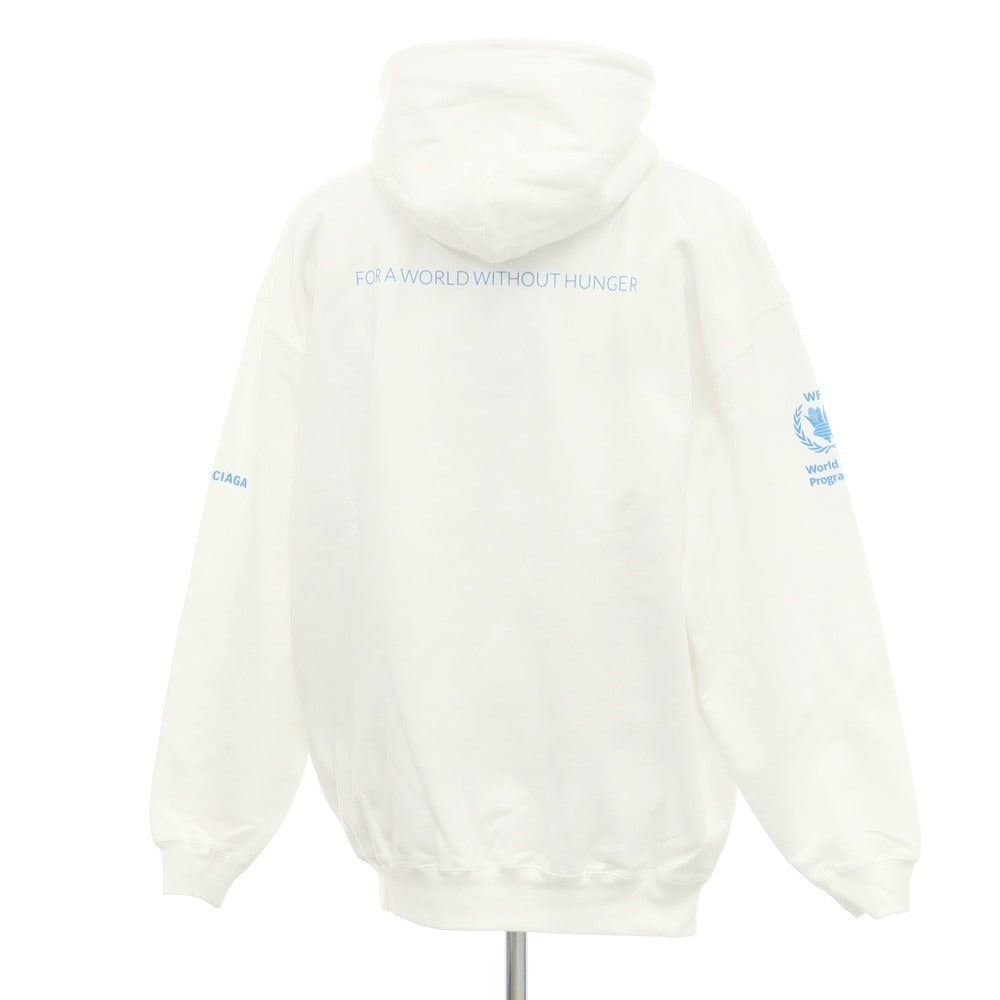 【中古】バレンシアガ BALENCIAGA × THE WORLD FOOD PROGRAMME コットン プルオーバー パーカー ホワイト【 S 】【 状態ランクA 】【 メンズ 】