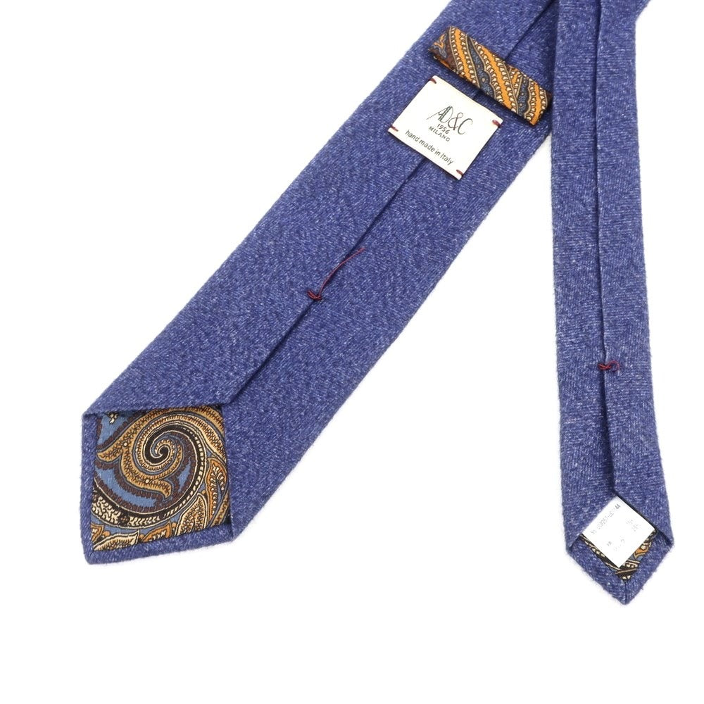 【中古】アーディーアンドシー AD&C 1956 コットンシルク 無地ネクタイ ライトネイビーxオレンジ【NVY】【A/W】【状態ランクC】【メンズ】