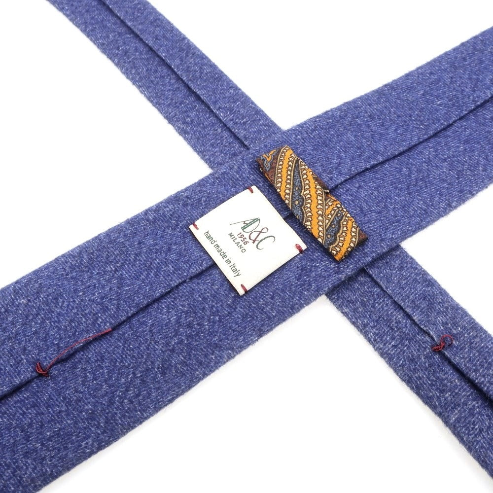 【中古】アーディーアンドシー AD&C 1956 コットンシルク 無地ネクタイ ライトネイビーxオレンジ【NVY】【A/W】【状態ランクC】【メンズ】