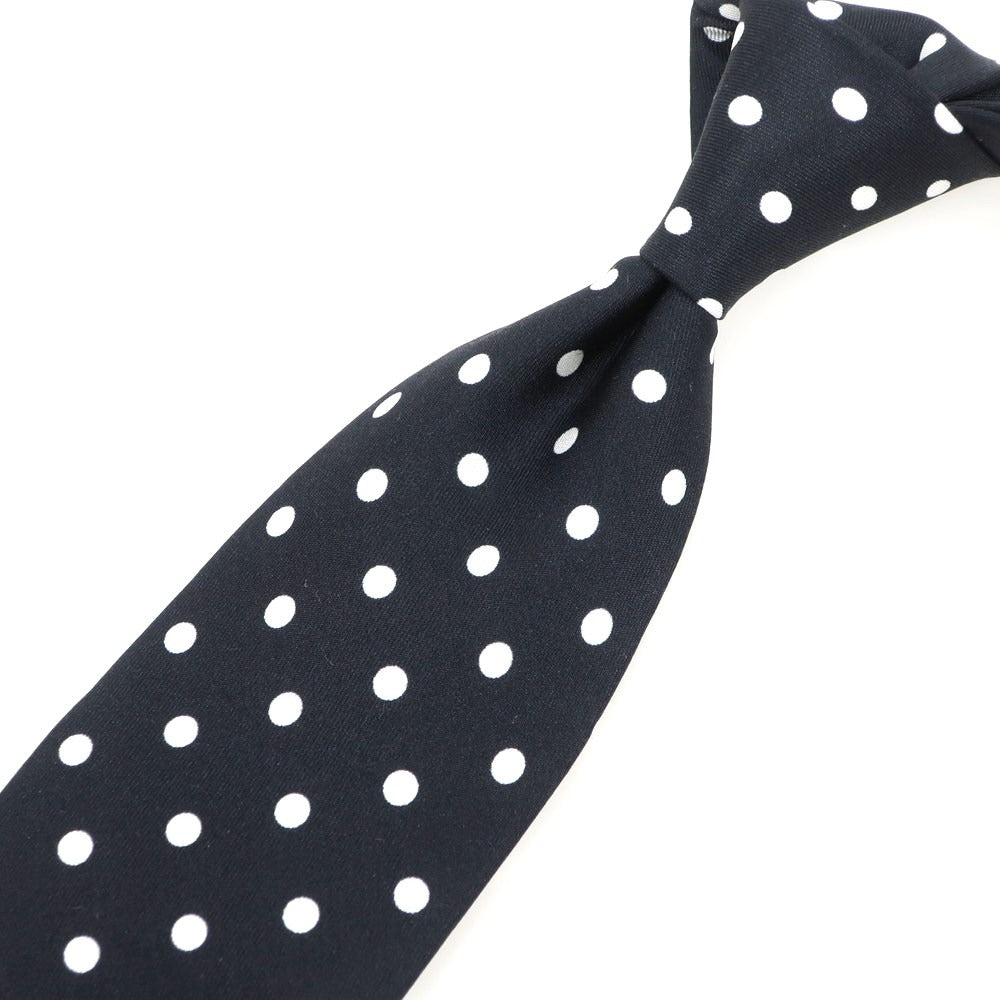 【新品】アーディーアンドシー AD&C 1956 シルク ドット柄ネクタイ ブラックxホワイト【 状態ランクN 】【 メンズ 】