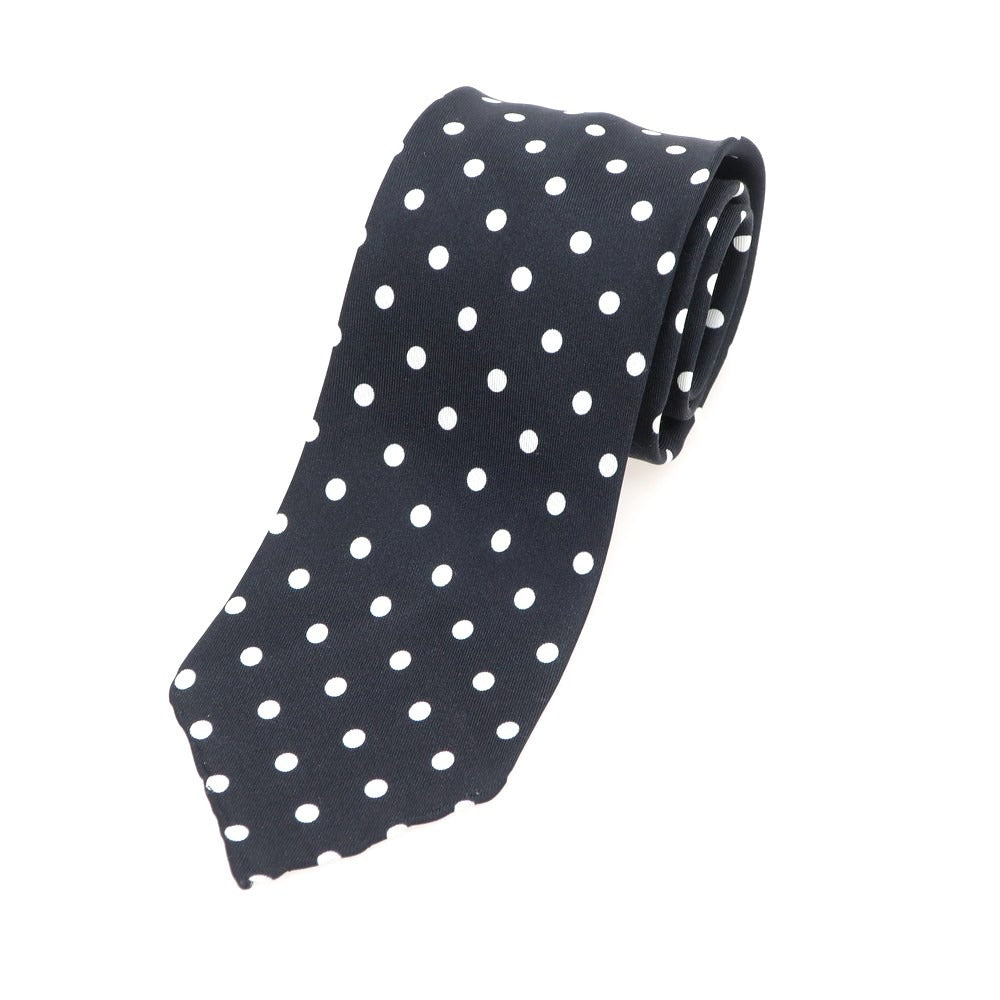 【新品】アーディーアンドシー AD&C 1956 シルク ドット柄ネクタイ ブラックxホワイト【 状態ランクN 】【 メンズ 】