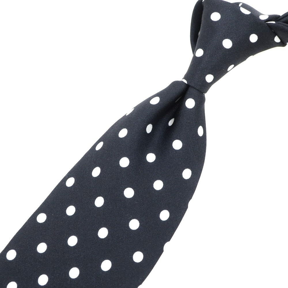 【新品】アーディーアンドシー AD&C 1956 シルク ドット柄ネクタイ ブラックxホワイト【 状態ランクN 】【 メンズ 】