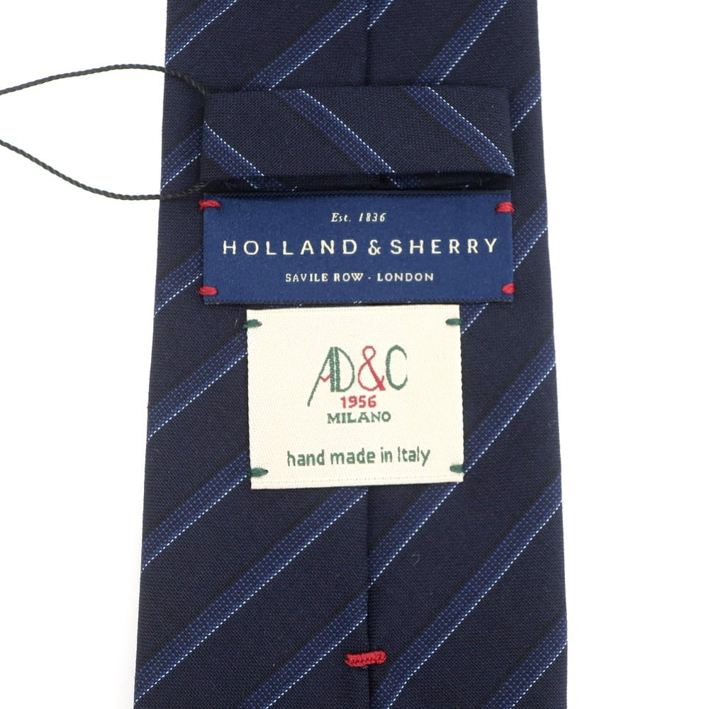 【新品】アーディーアンドシー AD&C 1956 ウール ストライプ柄ネクタイ ネイビーxブルー【 状態ランクN 】【 メンズ 】