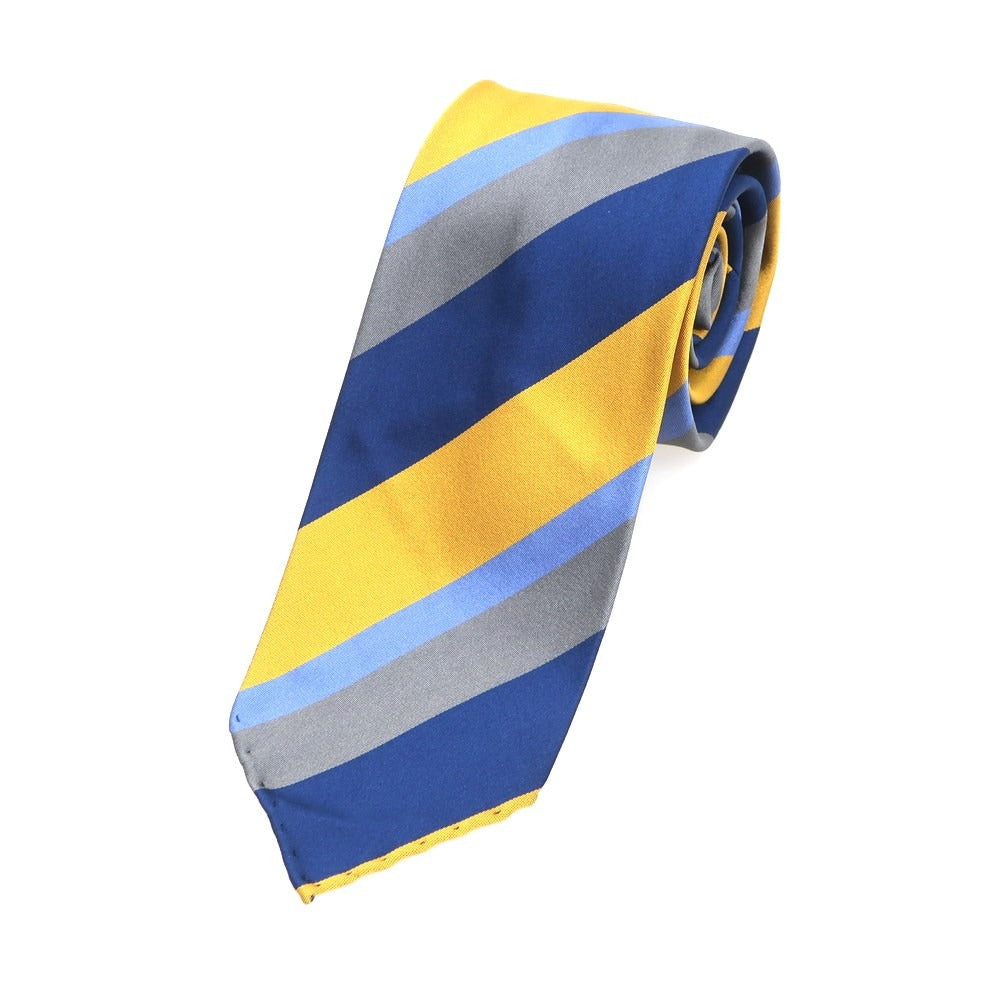 【新品】アーディーアンドシー AD&C 1956 シルク ストライプ柄ネクタイ ネイビーxイエロー【 状態ランクN 】【 メンズ 】