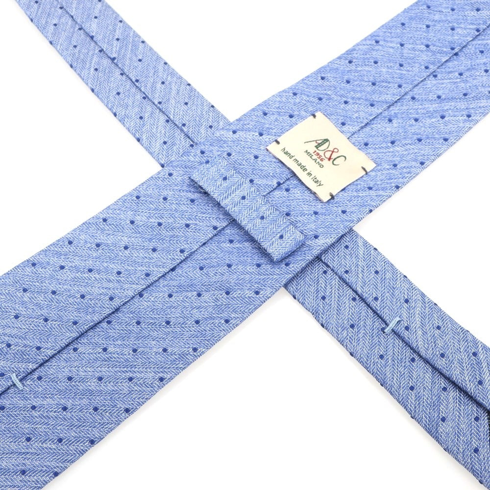 【新品】アーディーアンドシー AD&C 1956 シルク ドット柄ネクタイ ブルー【 状態ランクN 】【 メンズ 】