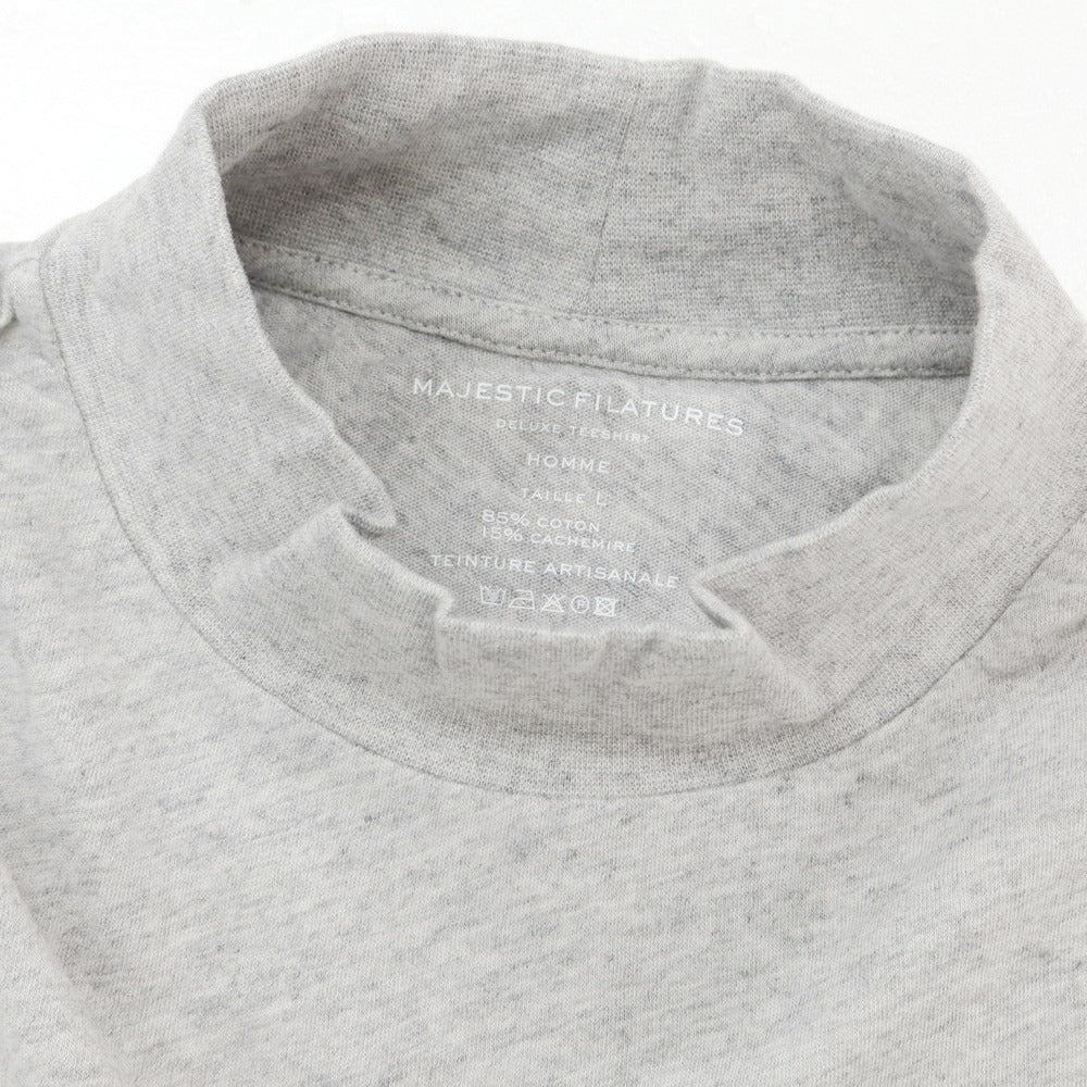 【新品】マジェスティック フィラチュール オム MAJESTIC FILATURES HOMME コットンカシミヤ ハイネック 長袖Tシャツ ライトグレー【サイズL】【GRY】【S/S/A/W】【状態ランクN】【メンズ】