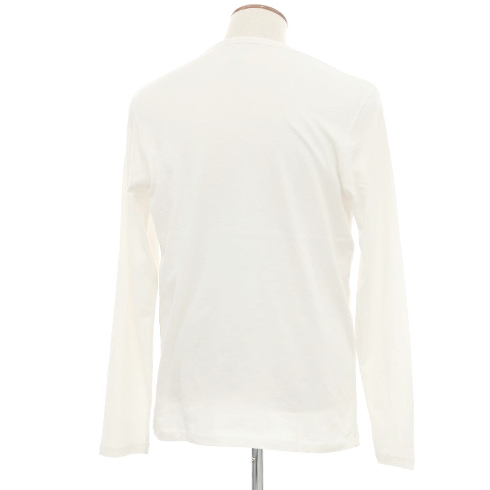 【新品】マジェスティック フィラチュール オム MAJESTIC FILATURES HOMME コットンカシミヤ Vネック 長袖Tシャツ オフホワイト【サイズM】【WHT】【S/S/A/W】【状態ランクN】【メンズ】