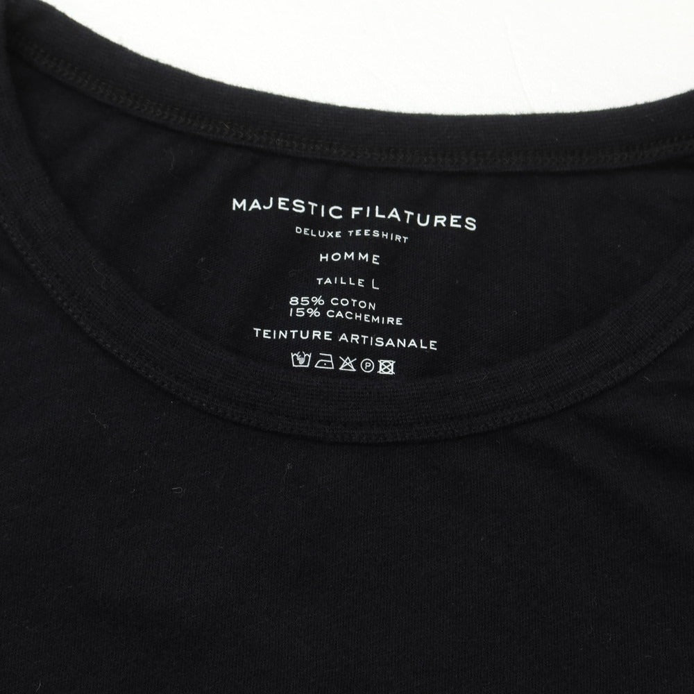 【新品】マジェスティック フィラチュール オム MAJESTIC FILATURES HOMME コットンカシミヤ 長袖Tシャツ ブラック【サイズL】【BLK】【S/S/A/W】【状態ランクN】【メンズ】