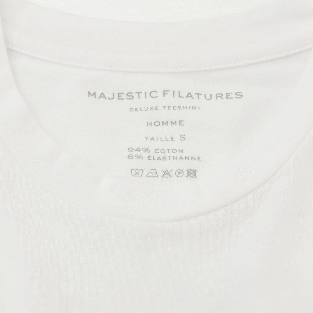 【新品】マジェスティック フィラチュール オム MAJESTIC FILATURES HOMME ストレッチコットン 長袖Tシャツ ホワイト【サイズS】【WHT】【S/S/A/W】【状態ランクN】【メンズ】