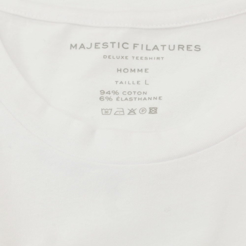 【新品】マジェスティック フィラチュール オム MAJESTIC FILATURES HOMME ストレッチコットン 長袖Tシャツ ホワイト【サイズL】【WHT】【S/S/A/W】【状態ランクN】【メンズ】