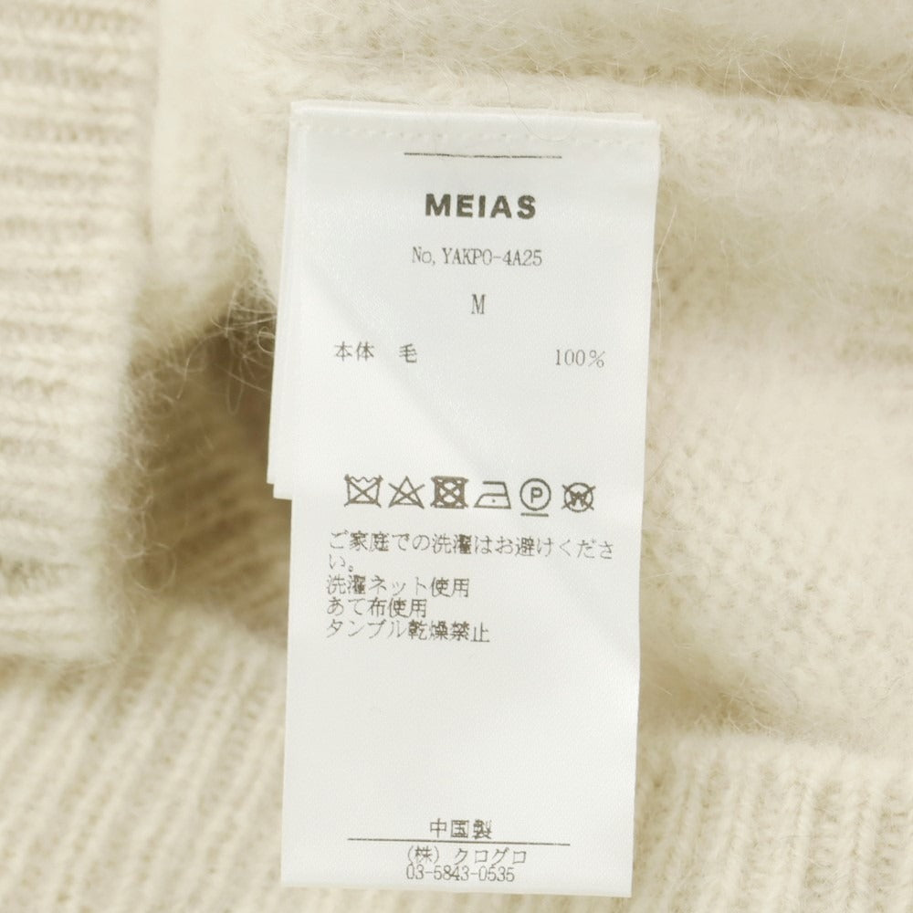 【中古】メイアス MEIAS 2024年秋冬 ウール Vネック プルオーバーニット オフホワイト【 M 】【 状態ランクA 】【 メンズ 】