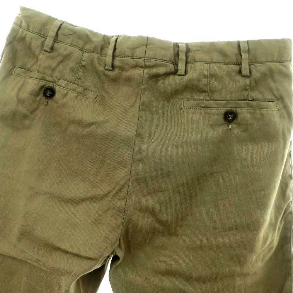 【中古】ジェルマーノ GERMANO ストレッチリネンコットン ショートパンツ オリーブ【 48 】【 状態ランクC 】【 メンズ 】