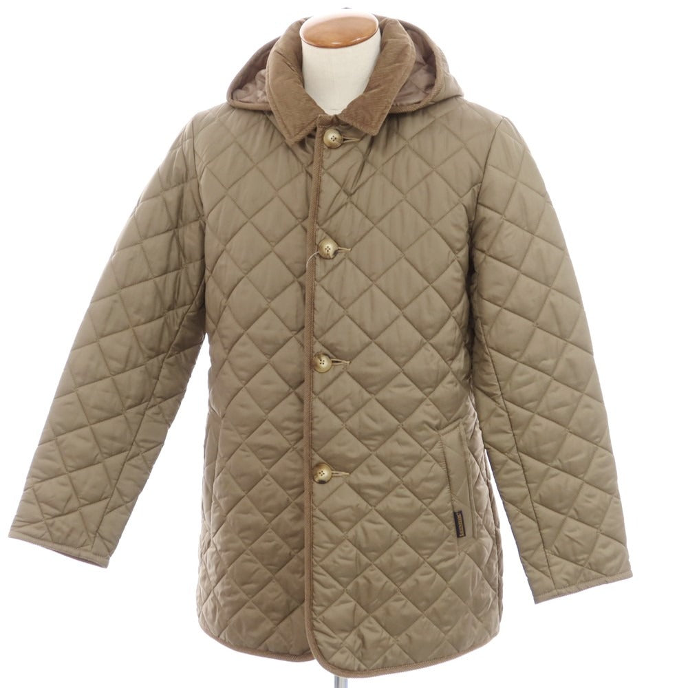 【中古】ラベンハム LAVENHAM ポリエステル フード付き キルティングブルゾン カーキ【 M/38 】【 状態ランクB 】【 メンズ 】