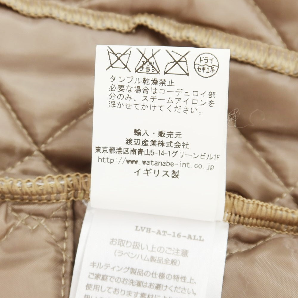 【中古】ラベンハム LAVENHAM ポリエステル フード付き キルティングブルゾン カーキ【 M/38 】【 状態ランクB 】【 メンズ 】