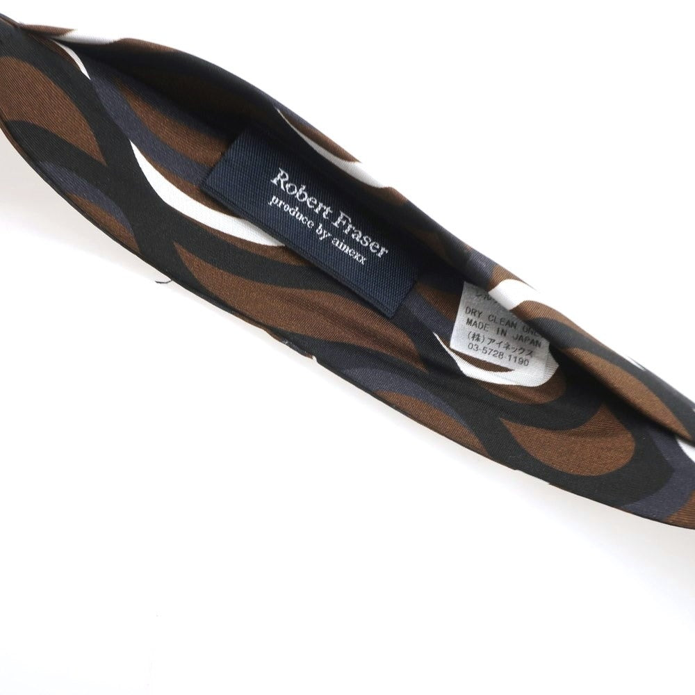 【中古】ロバート フレイザー ROBERT FRASER ウール アスコットタイ ネクタイ ブラウンxブラック【BRW】【S/S/A/W】【状態ランクB】【メンズ】