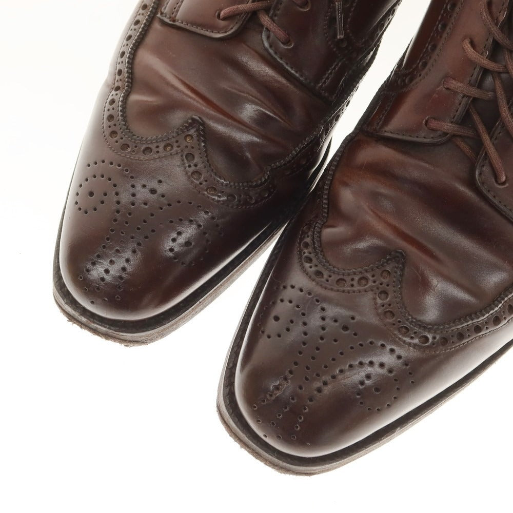 【中古】クロケットアンドジョーンズ CROCKETT&JONES ALKA別注 コードバン ウイングチップ ドレスシューズ ブラウン【 6 1/2 D 】【 状態ランクC 】【 メンズ 】