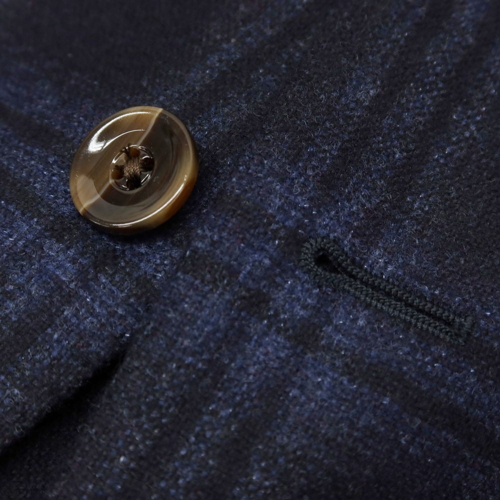 【中古】パルテノペ PARTENOPE ウールカシミヤ チェック 3B テーラードジャケット ブラックxネイビー【 48 】【 状態ランクA 】【 メンズ 】