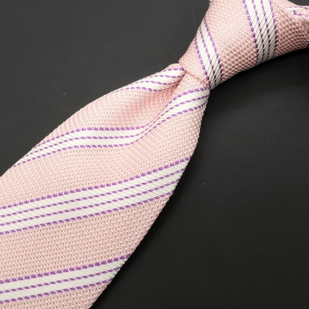 【中古】ドレイクス DRAKES シルク ストライプ柄ネクタイ ピンクxパープル【PNK】【S/S/A/W】【状態ランクB】【メンズ】