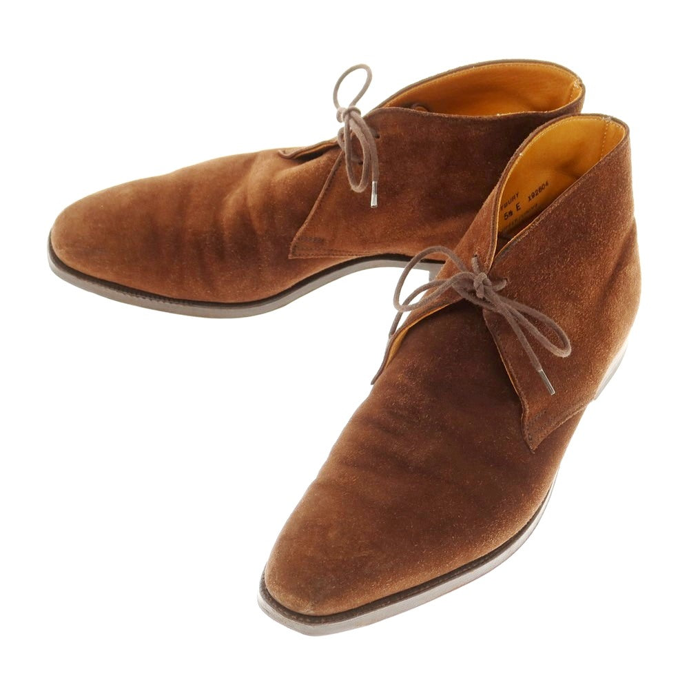 【中古】クロケットアンドジョーンズ CROCKETT&JONES TETBURY スエード チャッカブーツ ブラウン【 5 1/2E 】【 状態ランクC 】【 メンズ 】