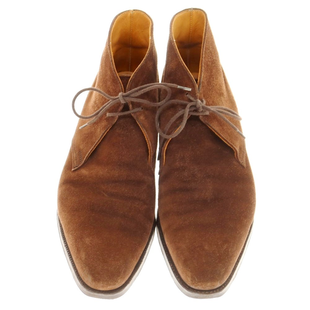 【中古】クロケットアンドジョーンズ CROCKETT&JONES TETBURY スエード チャッカブーツ ブラウン【 5 1/2E 】【 状態ランクC 】【 メンズ 】