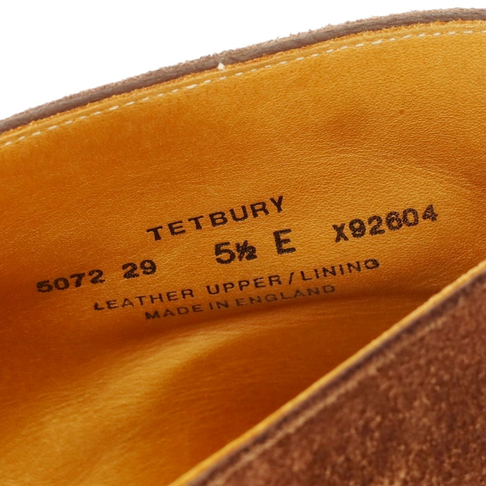 【中古】クロケットアンドジョーンズ CROCKETT&JONES TETBURY スエード チャッカブーツ ブラウン【 5 1/2E 】【 状態ランクC 】【 メンズ 】