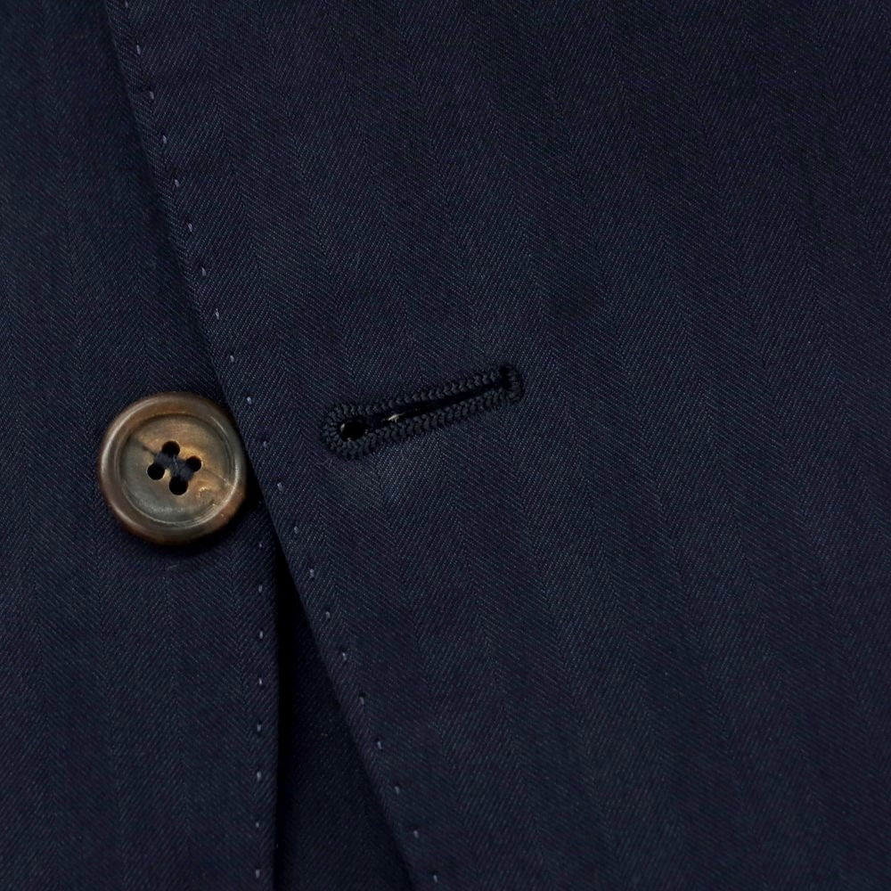 【中古】ブルネロクチネリ Brunello Cucinelli コットン ヘリンボーン 3つボタンスーツ ネイビー【 54 】【 状態ランクC 】【 メンズ 】