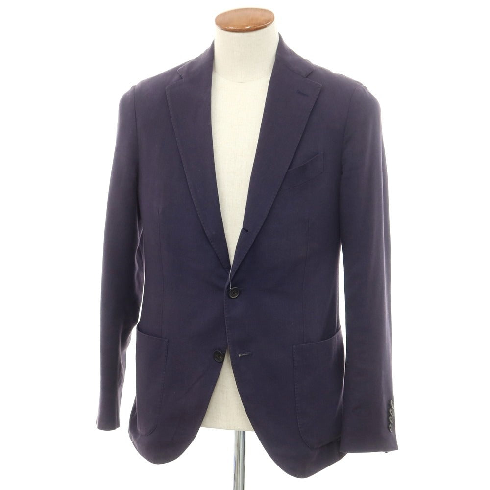 【中古】ラルディーニ LARDINI ウールコットン 3つボタン テーラードジャケット ネイビー【 46 】【 状態ランクC 】【 メンズ 】