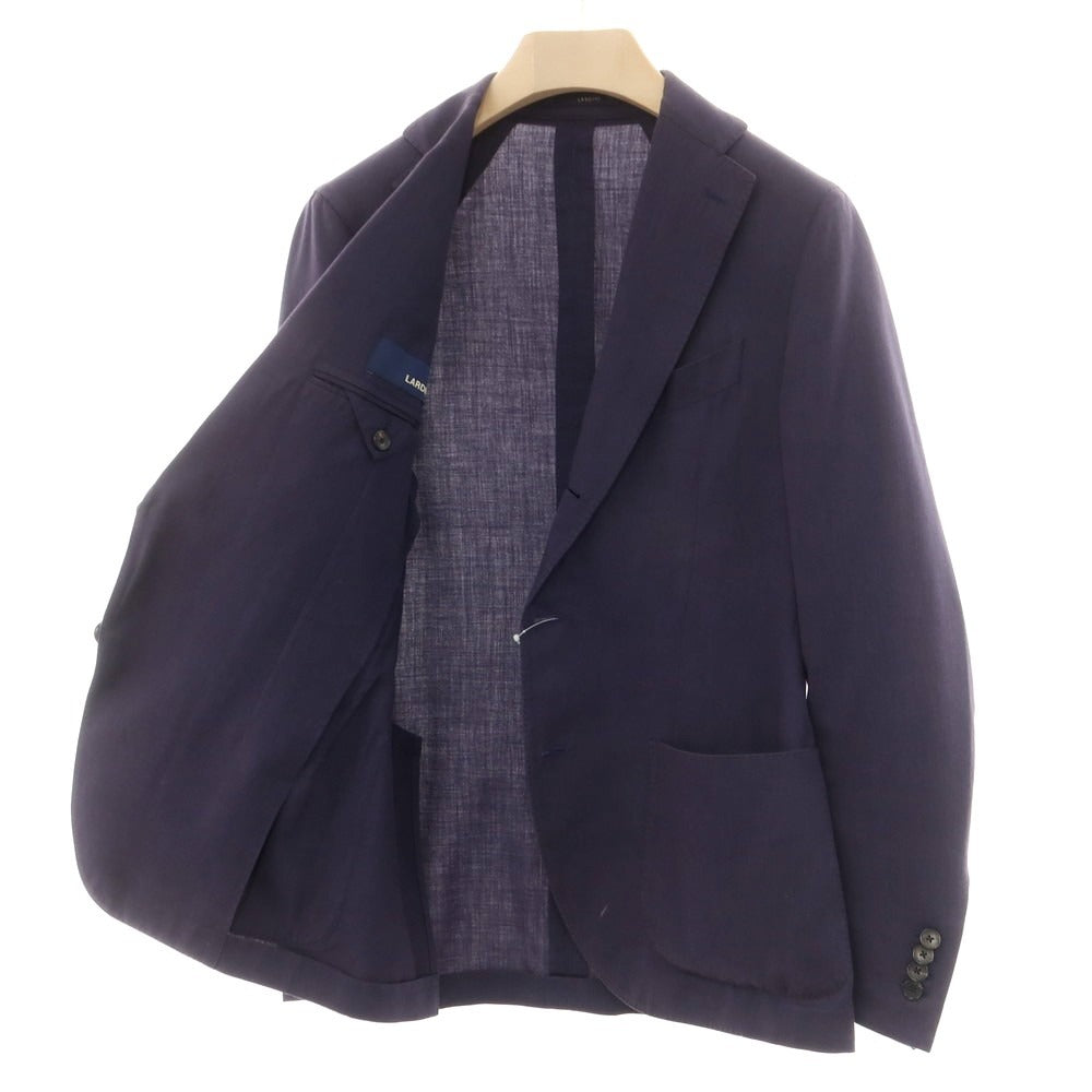 【中古】ラルディーニ LARDINI ウールコットン 3つボタン テーラードジャケット ネイビー【 46 】【 状態ランクC 】【 メンズ 】