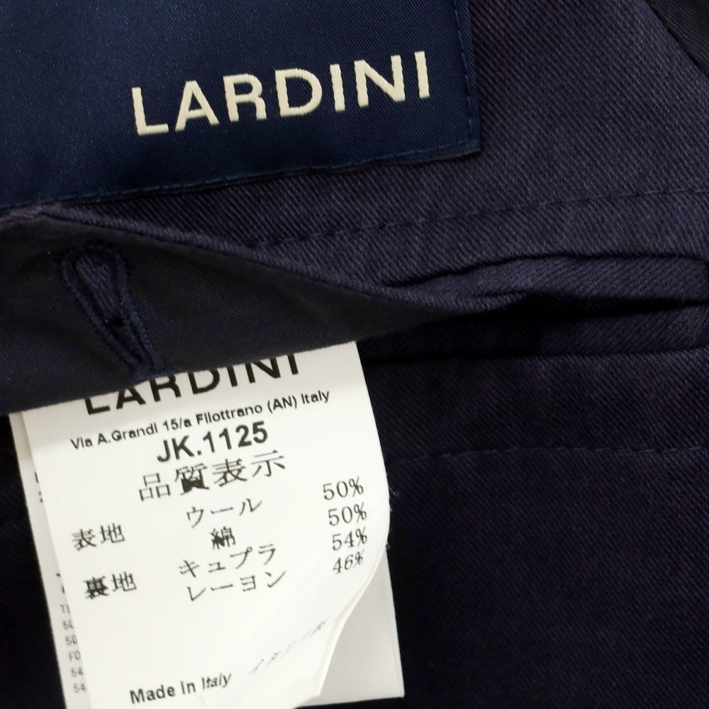 【中古】ラルディーニ LARDINI ウールコットン 3つボタン テーラードジャケット ネイビー【 46 】【 状態ランクC 】【 メンズ 】