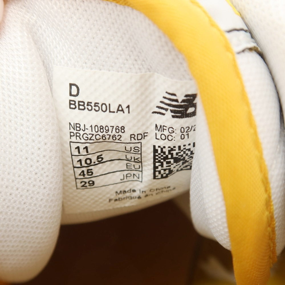 【中古】【未使用】ニューバランス NEW BALANCE BB550LA1 スニーカー ホワイトxイエロー【 29cm 】【 状態ランクS 】【 メンズ 】
