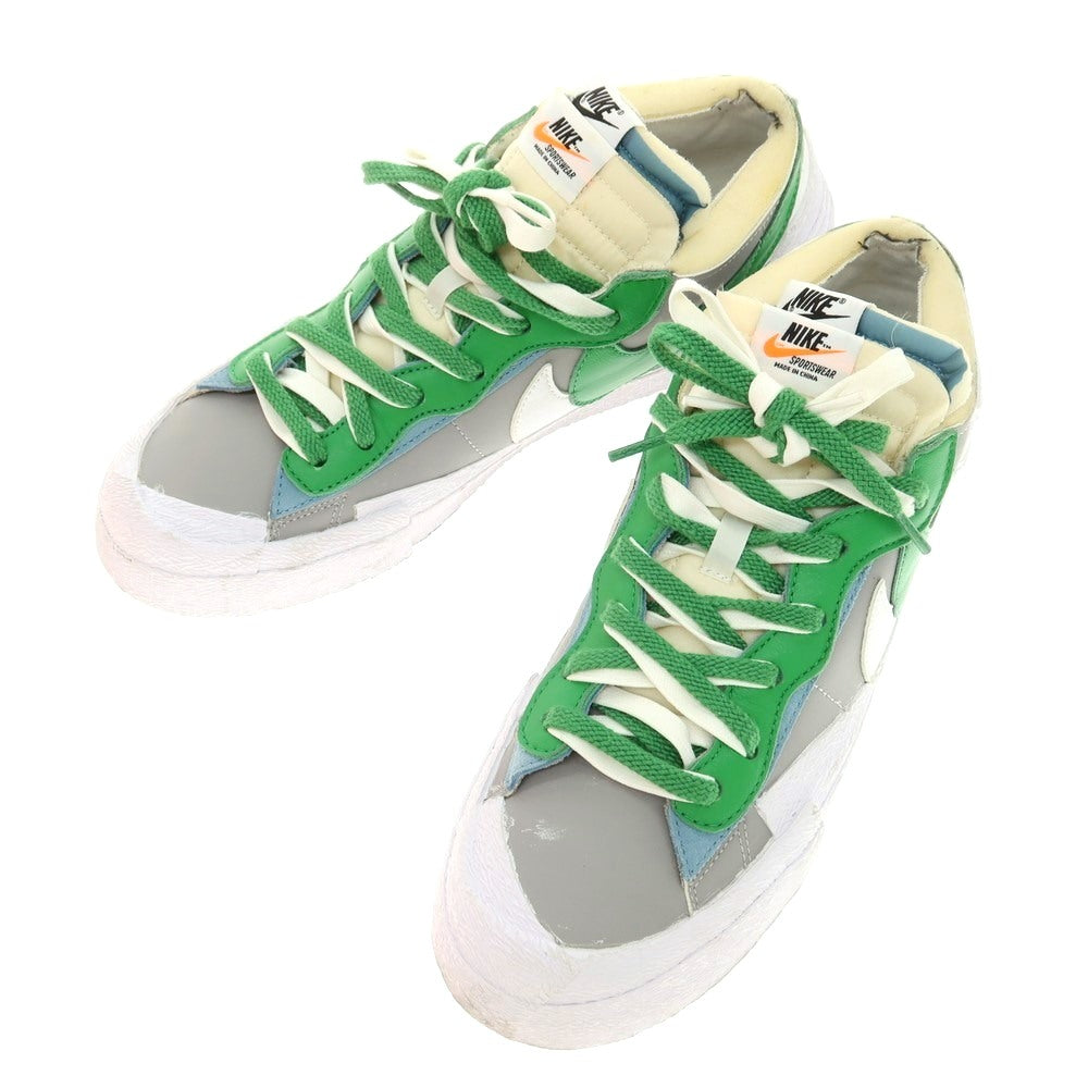 【中古】サカイ Sacai × NIKE BLAZER LOW スニーカー グレーxグリーン【 28.5cm 】【 状態ランクB 】【 メンズ 】