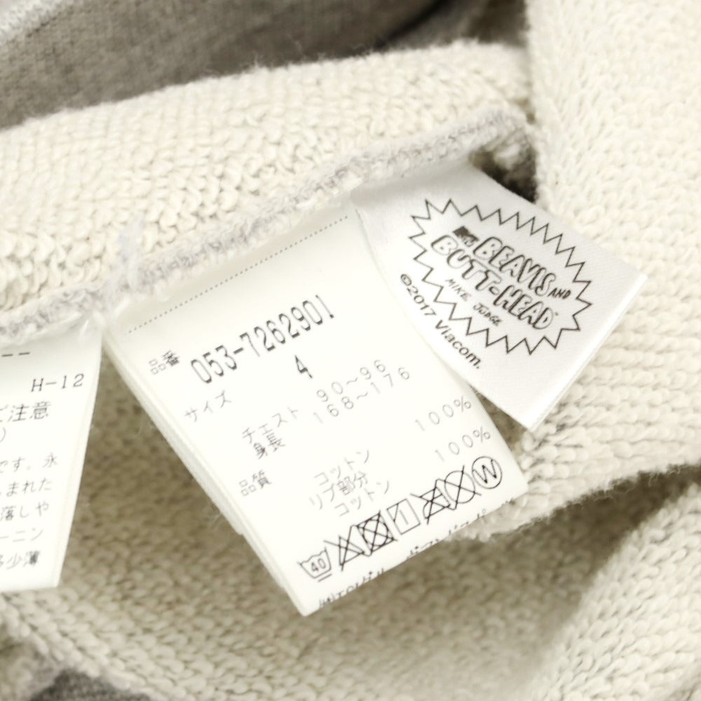 【中古】パーリーゲイツ PEARLY GATES バ―ビス&バットヘッド スウェットパーカー グレー【 4 】【 状態ランクB 】【 メンズ 】